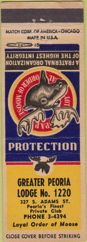Matchbook Cover - Moose Lodge Peoria IL