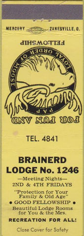 Matchbook Cover - Moose Lodge Brainerd MN