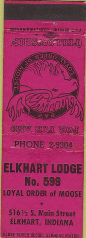 Matchbook Cover - Moose Lodge Elkhart IN