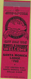 Matchbook Cover - Moose Lodge Santa Monica CA