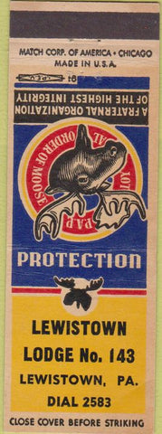 Matchbook Cover - Moose Lodge Lewistown PA