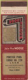 Matchbook Cover - Moose Lodge Chicago IL WEAR