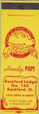 Matchbook Cover - Moose Lodge Rockford IL