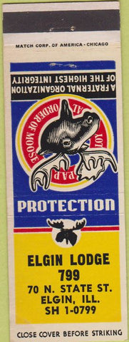 Matchbook Cover - Moose Lodge Elgin IL