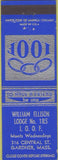 Matchbook Cover - Odd Fellows Lodge Gardner MA