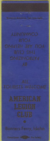 Matchbook Cover - American Legion Bonners Ferry ID