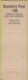 Matchbook Cover - American Legion Bonners Ferry ID