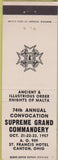 Matchbook Cover - Knights of Malta Canton OH
