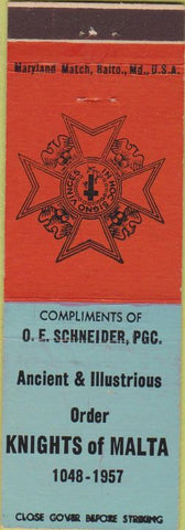 Matchbook Cover - Knights of Malta Easton PA?