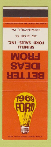 Matchbook Cover - 1969 Ford Spinelli Curwensville PA