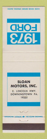 Matchbook Cover - 1973 Ford Sloan Motors Downingtown PA