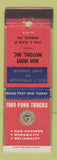 Matchbook Cover - 1960 Ford Trucks Bud Hunt Ephrata PA WEAR