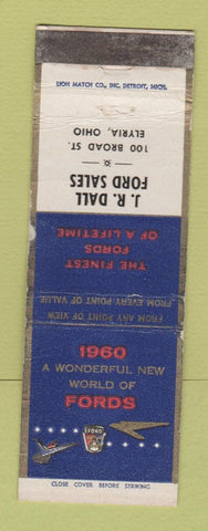 Matchbook Cover - 1960 Ford JR Dall Elyria OH WORN