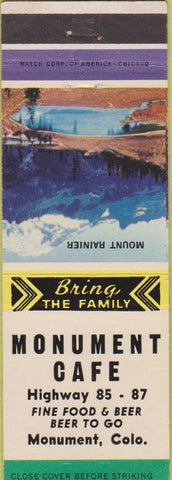 Matchbook Cover - Monument Cafe CO