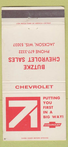 Matchbook Cover - 1971 Chevrolet Butzke Jackson WI 30 Strike