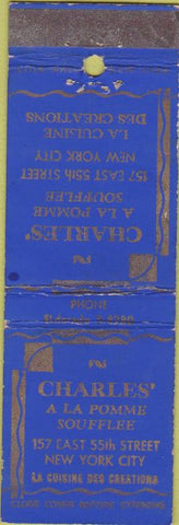 Matchbook Cover - Charles French Restaurant New York City WEAR