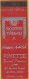 Matchbook Cover - Pinette Funeral Home Lewiston ME