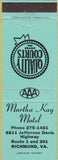 Matchbook Cover - Martha Kay Motel Richmond VA