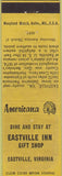 Matchbook Cover - Eastville Inn Gift Shop Eastville VA