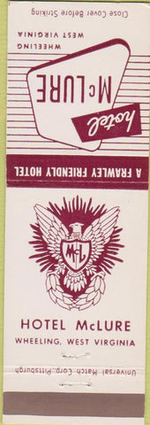 Matchbook Cover - Hotel McLure Wheeling WV