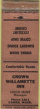 Matchbook Cover - Crown Willamette Inn Camas WA WEAR