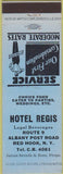 Matchbook Cover - Hotel Regis Red Hook NY