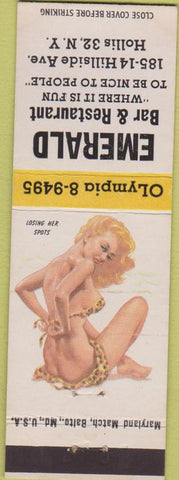 Matchbook Cover - Emerald Bar Restaurant Hollis NY pinup