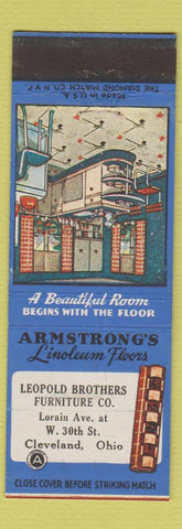 Matchbook Cover - Armstrong's Linoleum Floors Cleveland OH Leopold Bros
