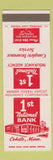 Matchbook Cover - 1st National Bank Insurance Cokato MN