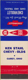 Matchbook Cover - 1965 Chevrolet Carey OH