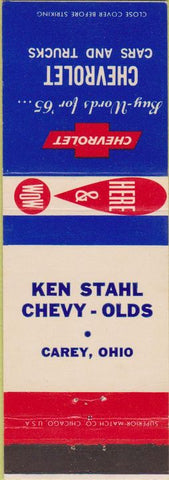 Matchbook Cover - 1965 Chevrolet Carey OH