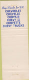 Matchbook Cover - 1965 Chevrolet Carey OH