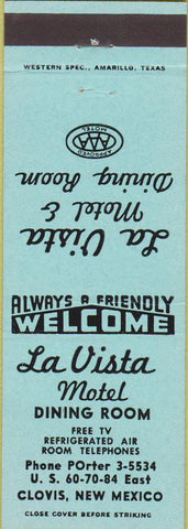 Matchbook Cover - La Vista Motel Clovis NM
