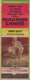 Matchbook Cover - Quinn's Service oil gas Tydol Troy PA pinup POOR