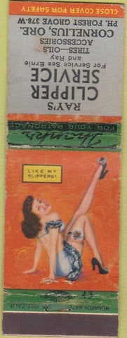 Matchbook Cover - Clipper Service oil gas Cornelius OR pinup WEAR
