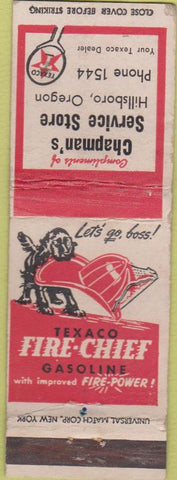 Matchbook Cover - Chapman's Texaco oil gas Hillsboro OR WORN