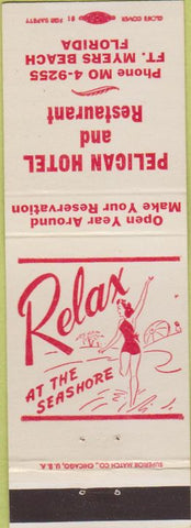 Matchbook Cover - Pelican Hotel Fort Myers Beach FL girlie