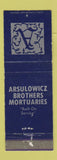 Matchbook Cover - Arsulowicz Brothers Mortuary Grand Rapids MI