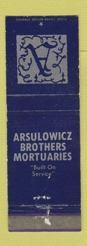 Matchbook Cover - Arsulowicz Brothers Mortuary Grand Rapids MI