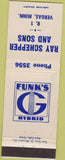 Matchbook Cover - Funk's Hybrid Corn Seed Vergas MN Schepper