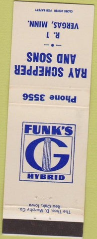 Matchbook Cover - Funk's Hybrid Corn Seed Vergas MN Schepper