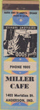 Matchbook Cover - Miller Cafe Anderson IN