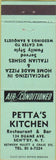 Matchbook Cover - Petta's Kitchen Schenectady NY pizza Italian