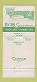 Matchbook Cover - 1969 Union Supply Monroe Durham NC Greenville SC 30 Strike