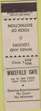 Matchbook Cover - Wakefield Cafe NYC Advertizit Match  30's
