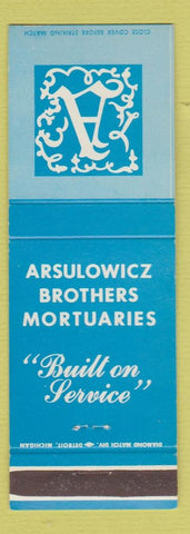 Matchbook Cover - Arsulowicz Brothers Mortuary Grand Rapids MI