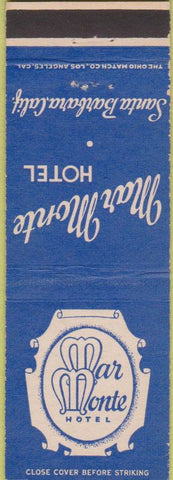 Matchbook Cover - Mar Monte Hotel Santa Barbara CA