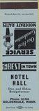 Matchbook Cover - Hotel Hall Goldendale WA