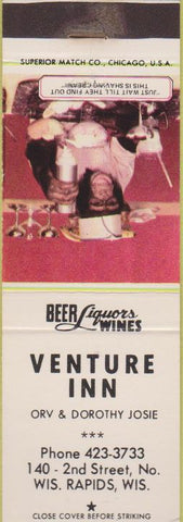 Matchbook Cover - Venture Inn Wisconsin Rapids WI