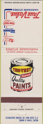 Matchbook Cover - Tru Test Paints True Value Hardware Lincoln NE
